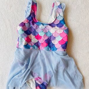 Girls 5T one piece Colorful Mermaid Scale Kids Swimsuit